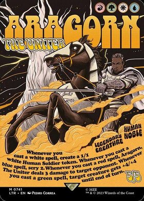 ☆m12753 LTR 741 foil 統一王、アラゴルン　ポスター LTR)Aragorn the Uniter(0741)(ボーダーレス)(ポスター)/統一王