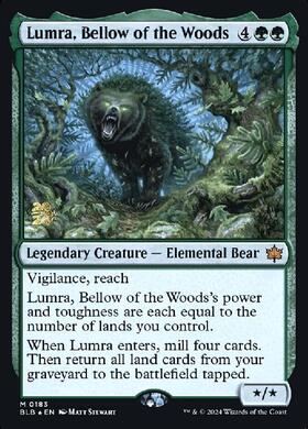 mtg　【レイズド・Foil】(343)■ボーダーレス■《森の轟き、ルムラ BLB)Lumra Bellow of the Woods(0343)(レイズド)(ボーダーレス)(アニメ