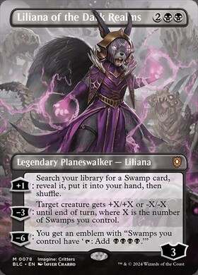 BLC)Liliana of the Dark Realms(0078)(ボーダーレス)(イマジン)(F)/闇の領域のリリアナ |  (FOIL)神話レア・レア | ドラゴンスター ネット買取 | マジック：ザ・ギャザリング